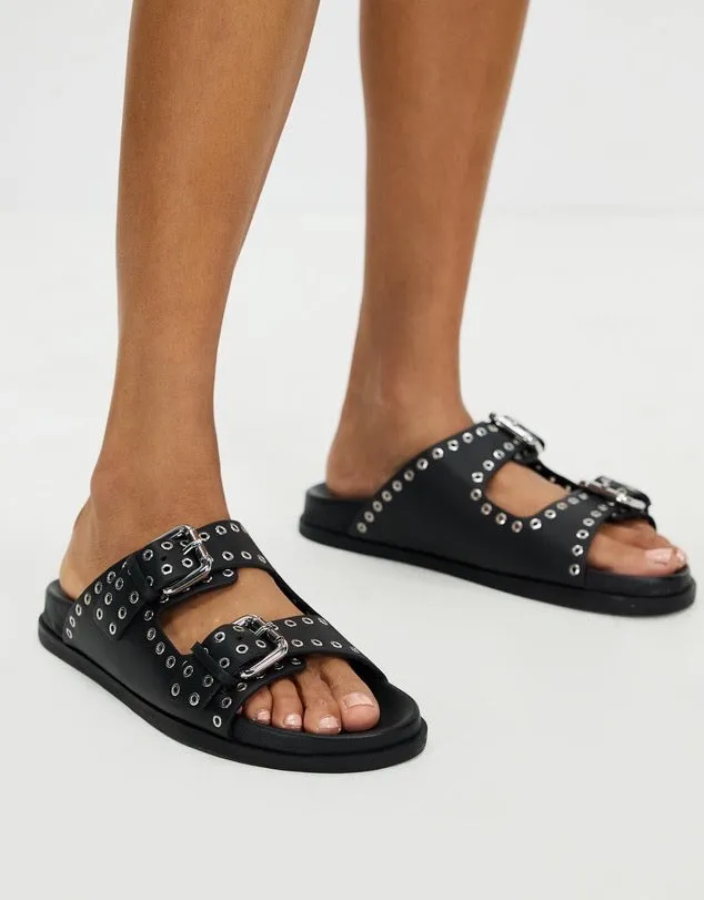 Thea Footbed Black/Silver