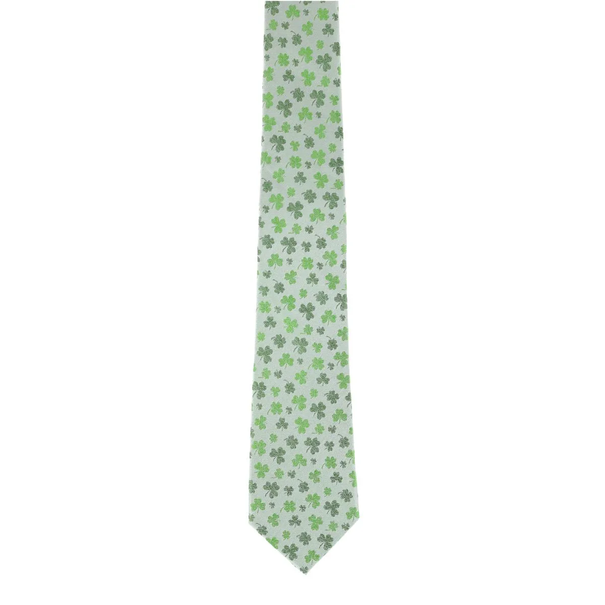 White Shamrock Novelty Silk Necktie