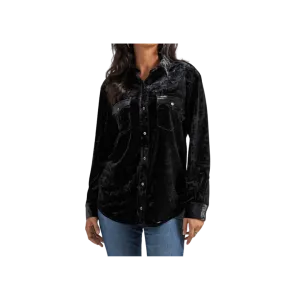 Wrangler  Women's  Retro Punchy Boyfriend  Black Shirt
