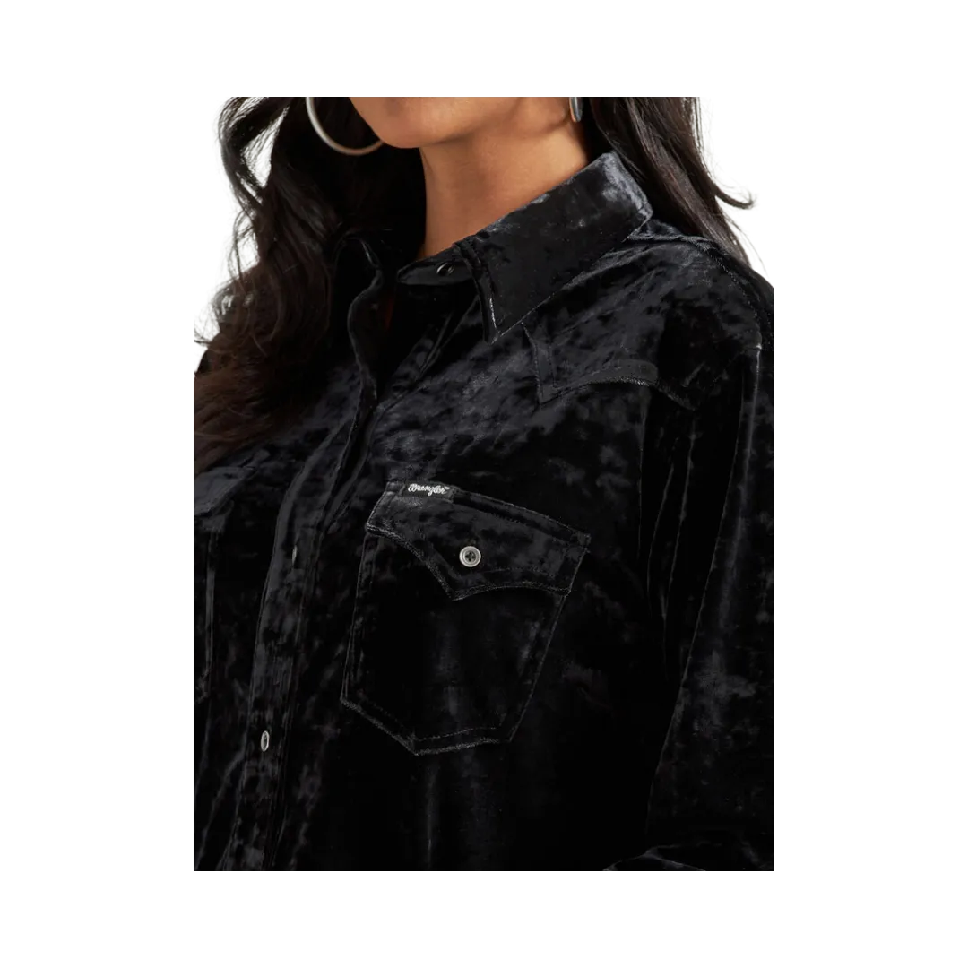 Wrangler  Women's  Retro Punchy Boyfriend  Black Shirt