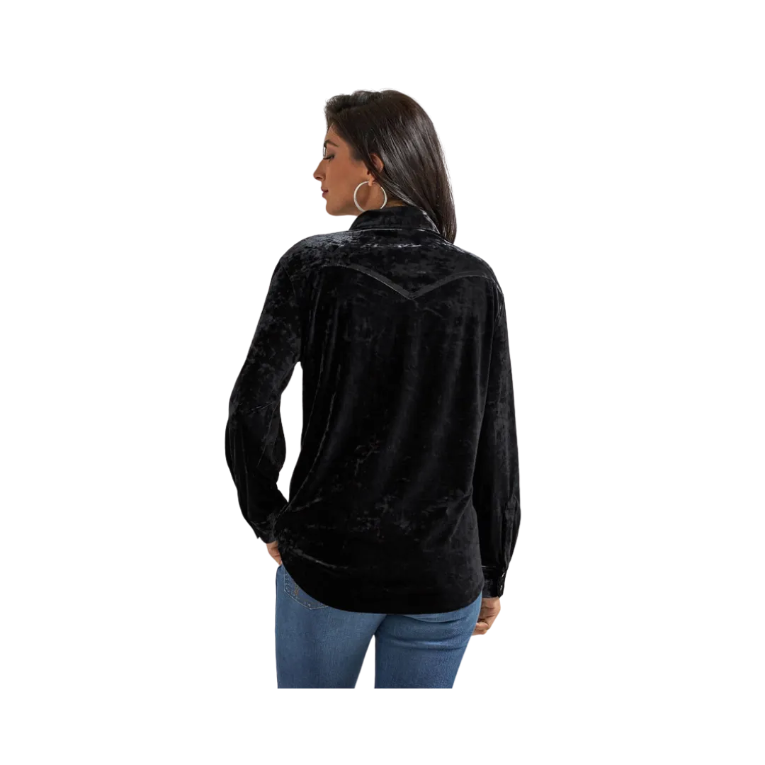 Wrangler  Women's  Retro Punchy Boyfriend  Black Shirt